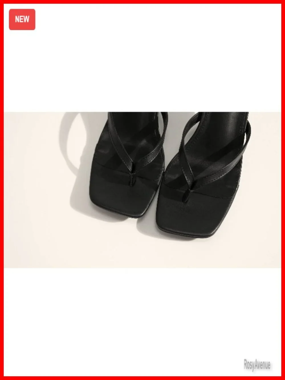 Women's Kitten Heels Thong Sandals Open Square Toe Low Heels 2.5 Inch Slip On